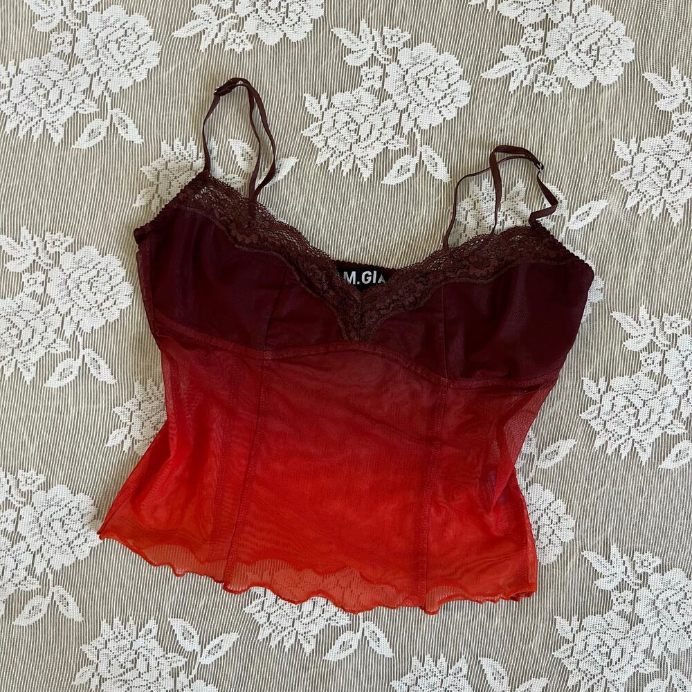 I.AM.GIA Ombre Lace Mesh Cami Top Size S